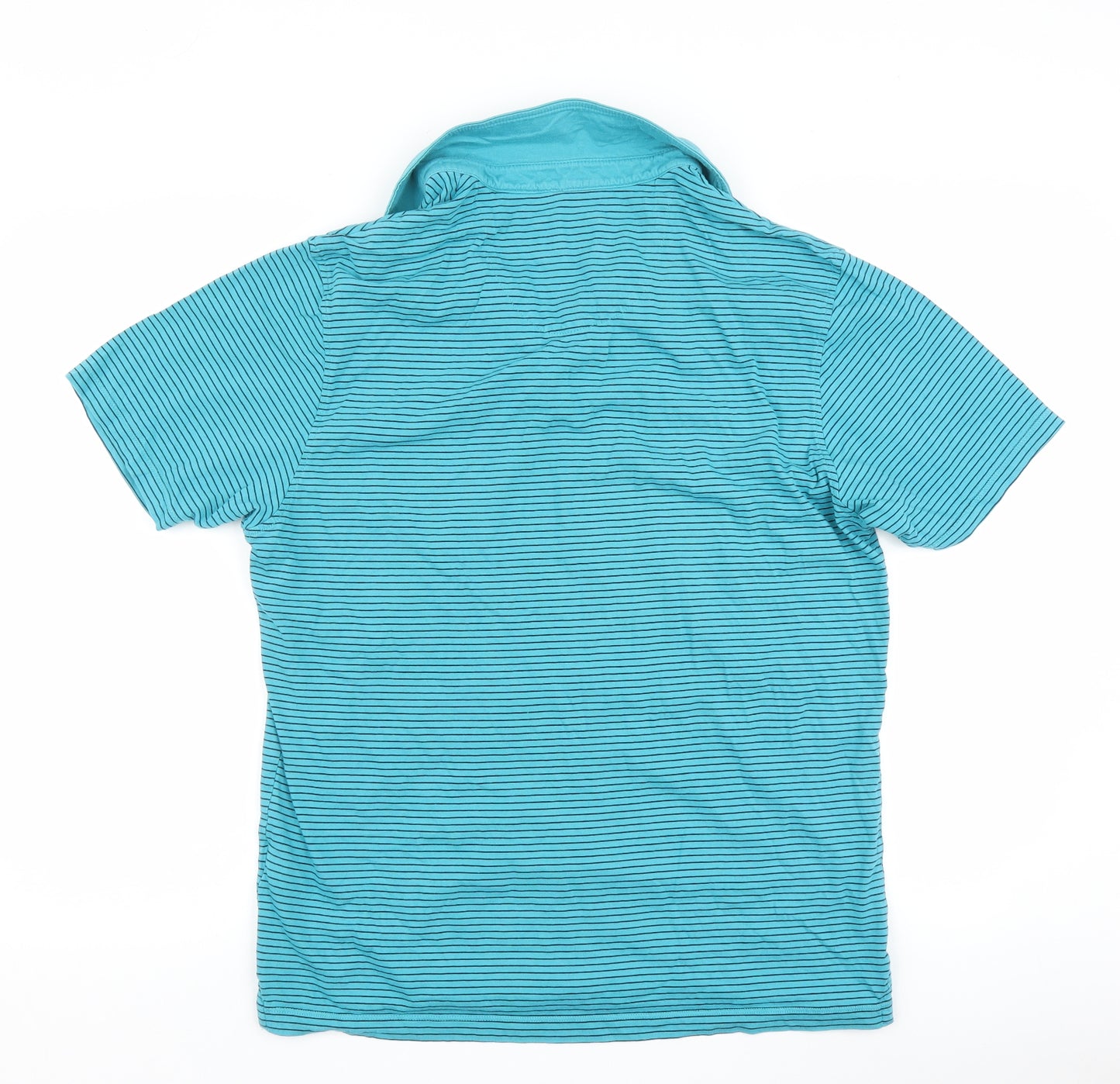 Marks and Spencer Mens Blue Striped   Polo Size L