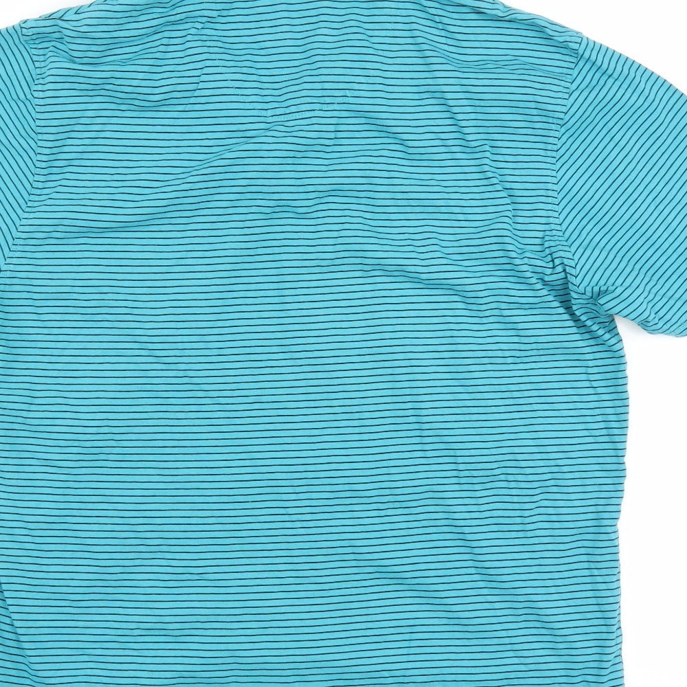 Marks and Spencer Mens Blue Striped   Polo Size L