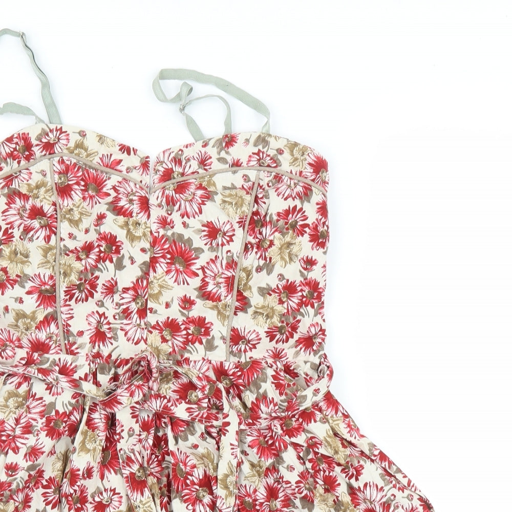WalG Womens Red Floral  Tank Dress  Size S