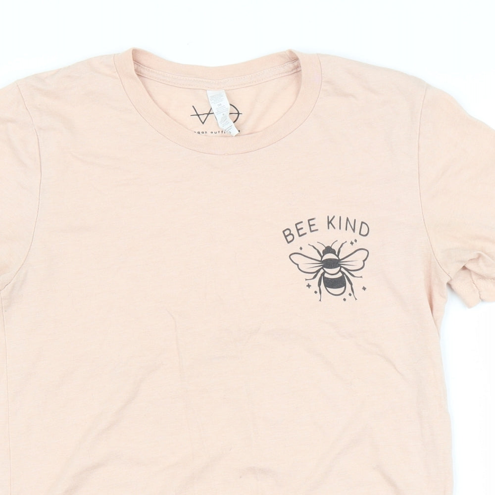 vegan outfitters Womens Pink   Basic T-Shirt Size XS