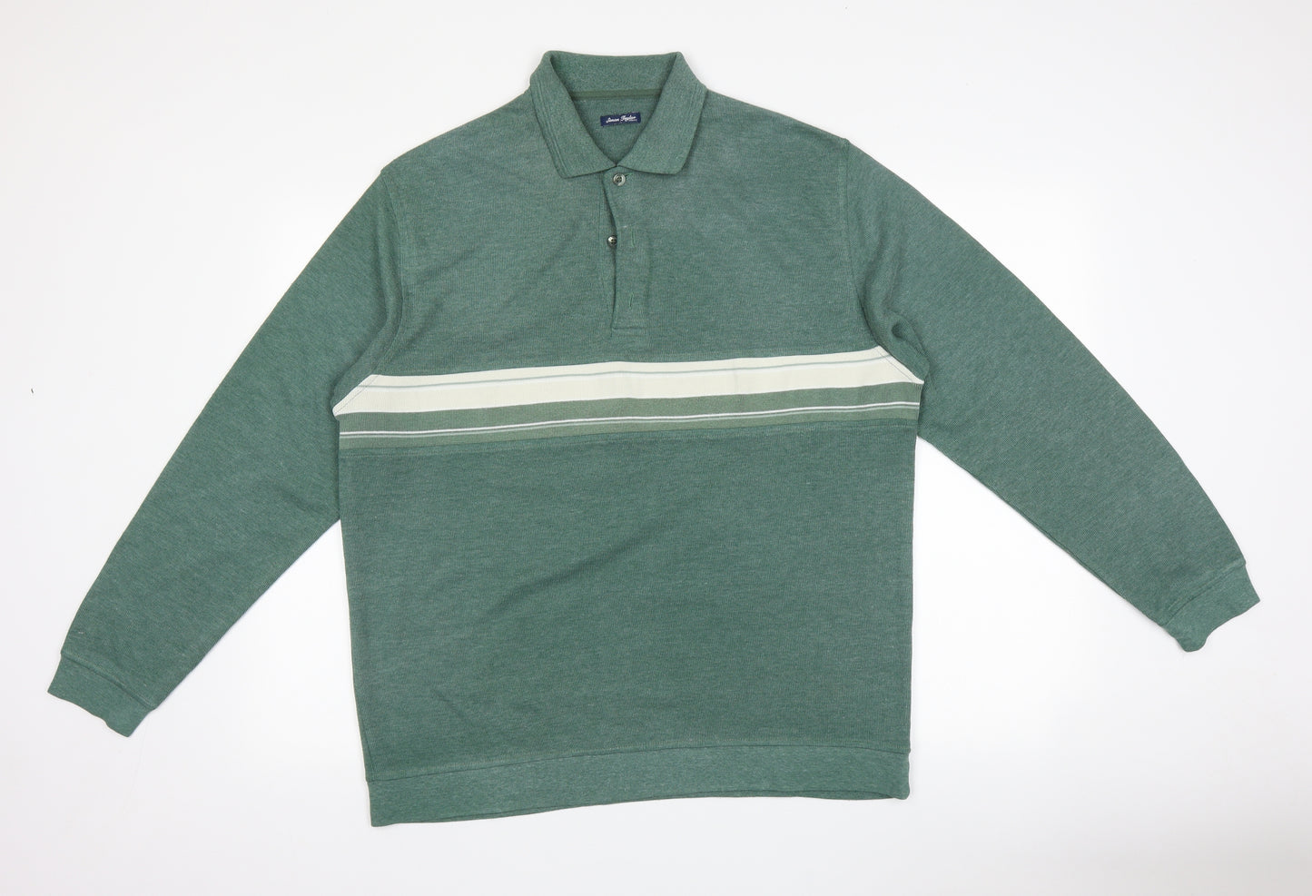 simon taylor Mens Green Houndstooth   Polo Size L