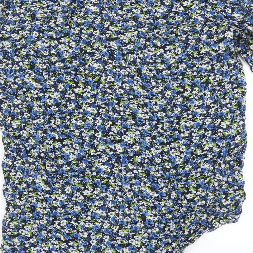 Atmosphere Womens Blue Floral  Basic Blouse Size 6