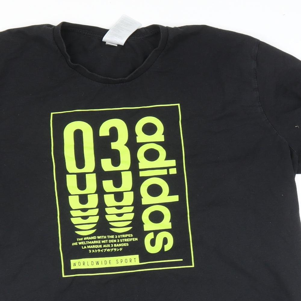 adidas Mens Black    T-Shirt Size 2XL
