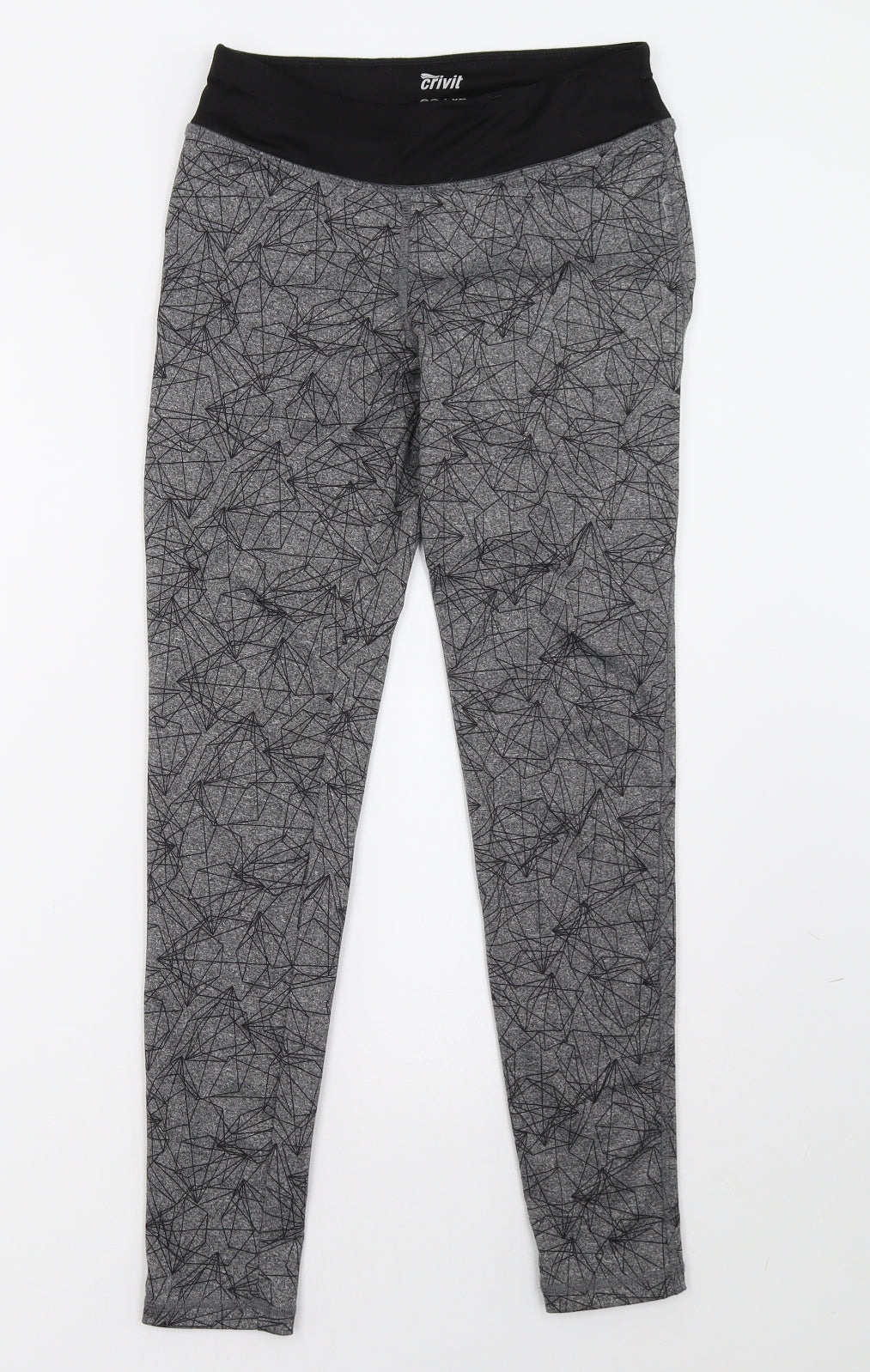 Crivit Womens Grey Geometric   Leggings Size S L27 in