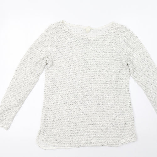 H&M Womens White   Pullover Sweatshirt Size XS