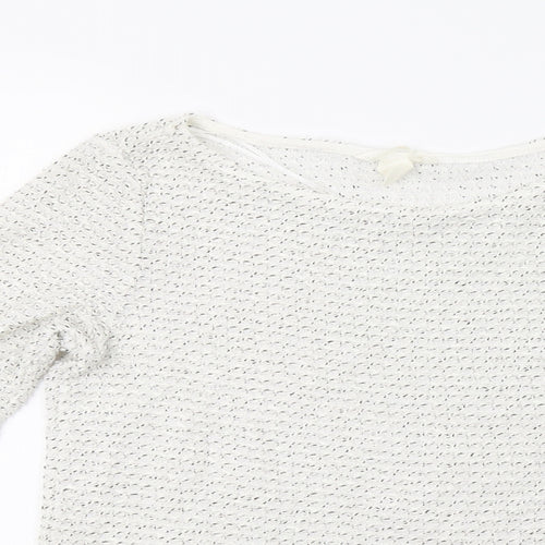H&M Womens White   Pullover Sweatshirt Size XS