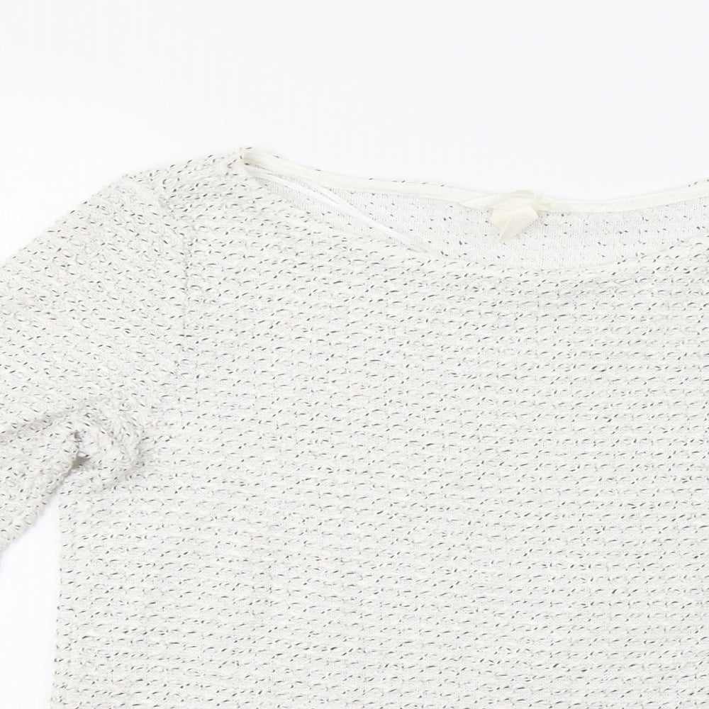 H&M Womens White   Pullover Sweatshirt Size XS
