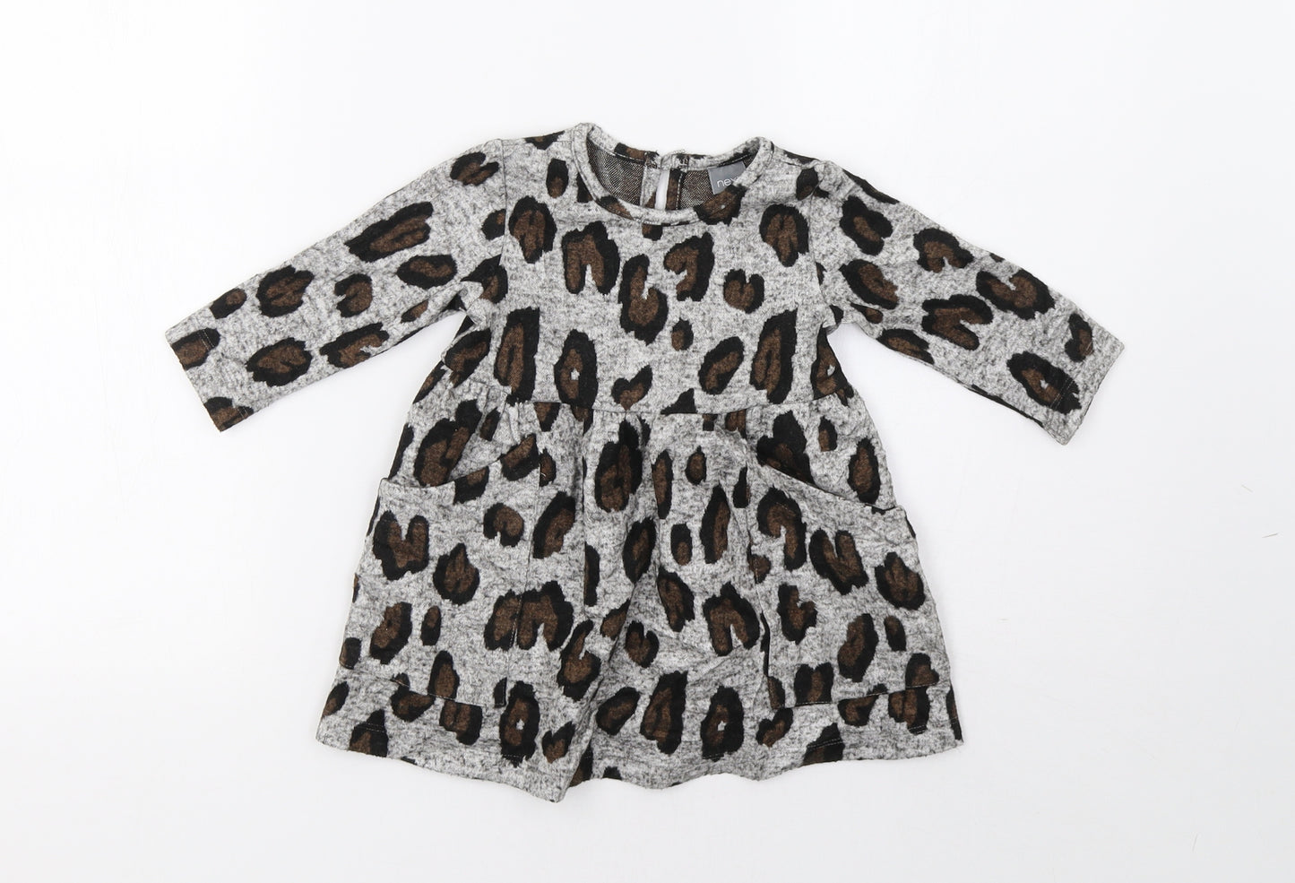 NEXT Girls Grey Animal Print  A-Line  Size 6-9 Months