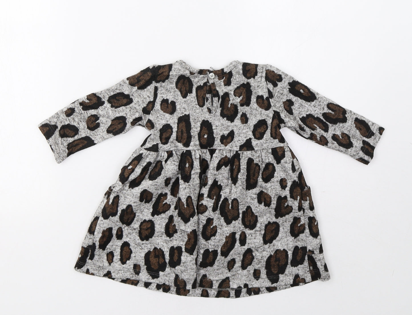 NEXT Girls Grey Animal Print  A-Line  Size 6-9 Months