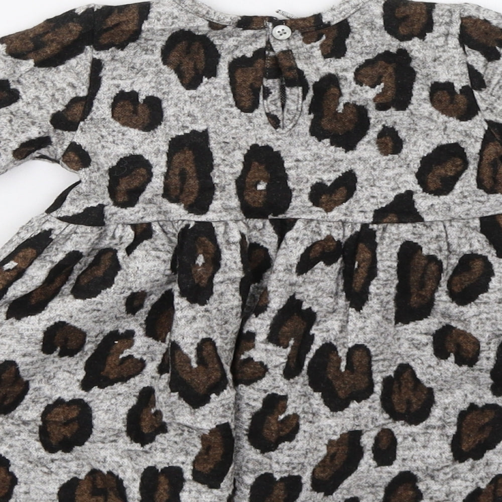 NEXT Girls Grey Animal Print  A-Line  Size 6-9 Months
