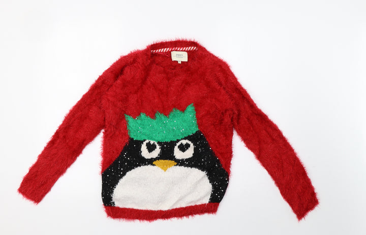 Matalan Womens Red Pullover Sweatshirt Size S - christmas