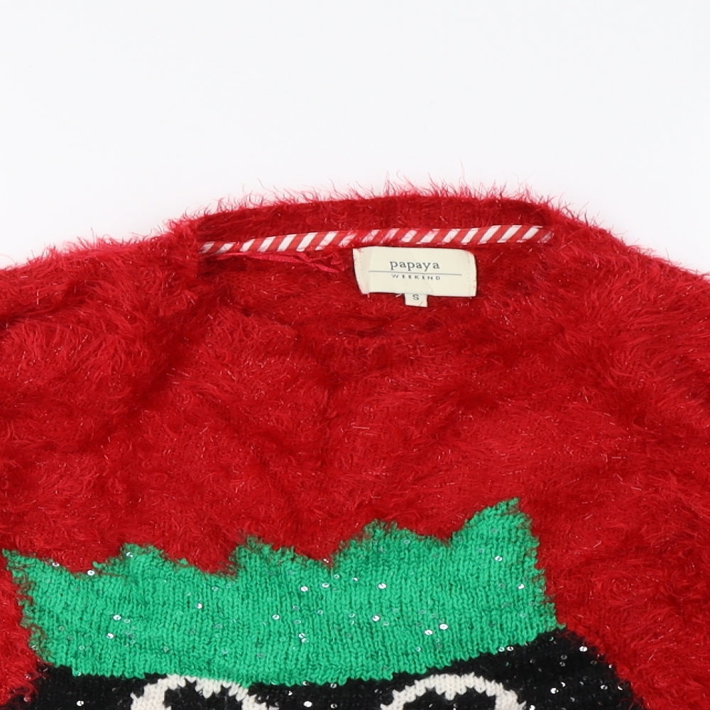 Matalan Womens Red   Pullover Sweatshirt Size S  - christmas