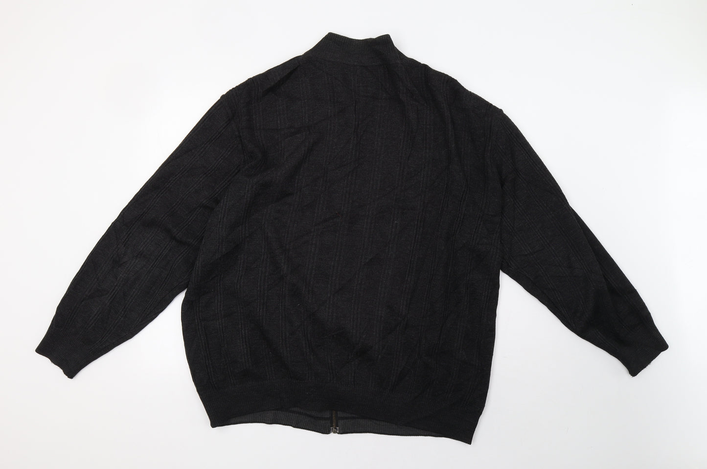 Marks and Spencer Mens Black  Knit Full Zip Sweatshirt Size 2XL