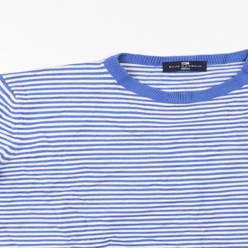 Marks and Spencer Mens Black Striped Knit Pullover Sweatshirt Size M