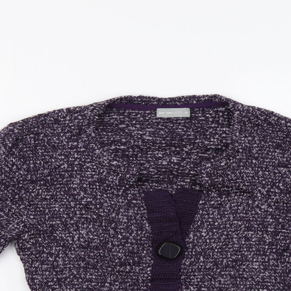 Marks and Spencer Womens Purple  Knit Cardigan Jumper Size M