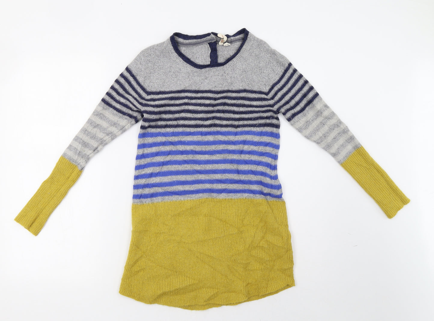 White Stuff Womens Yellow Striped Knit A-Line  Size 10