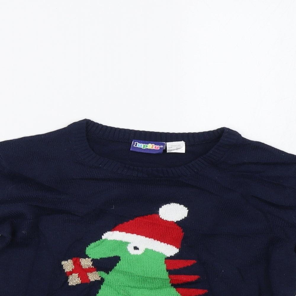 Lupilu Girls Blue  Knit Pullover Sweatshirt Size 5-6 Years  - Christmas