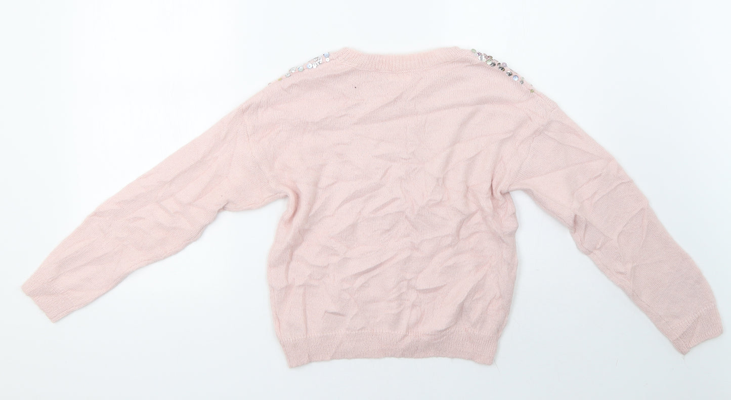 NEXT Girls Pink   Pullover Sweatshirt Size 11 Years