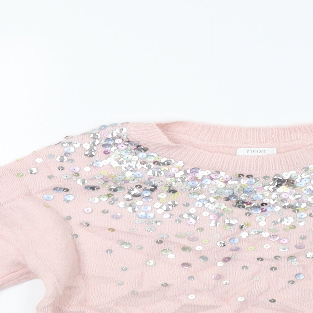 NEXT Girls Pink   Pullover Sweatshirt Size 11 Years
