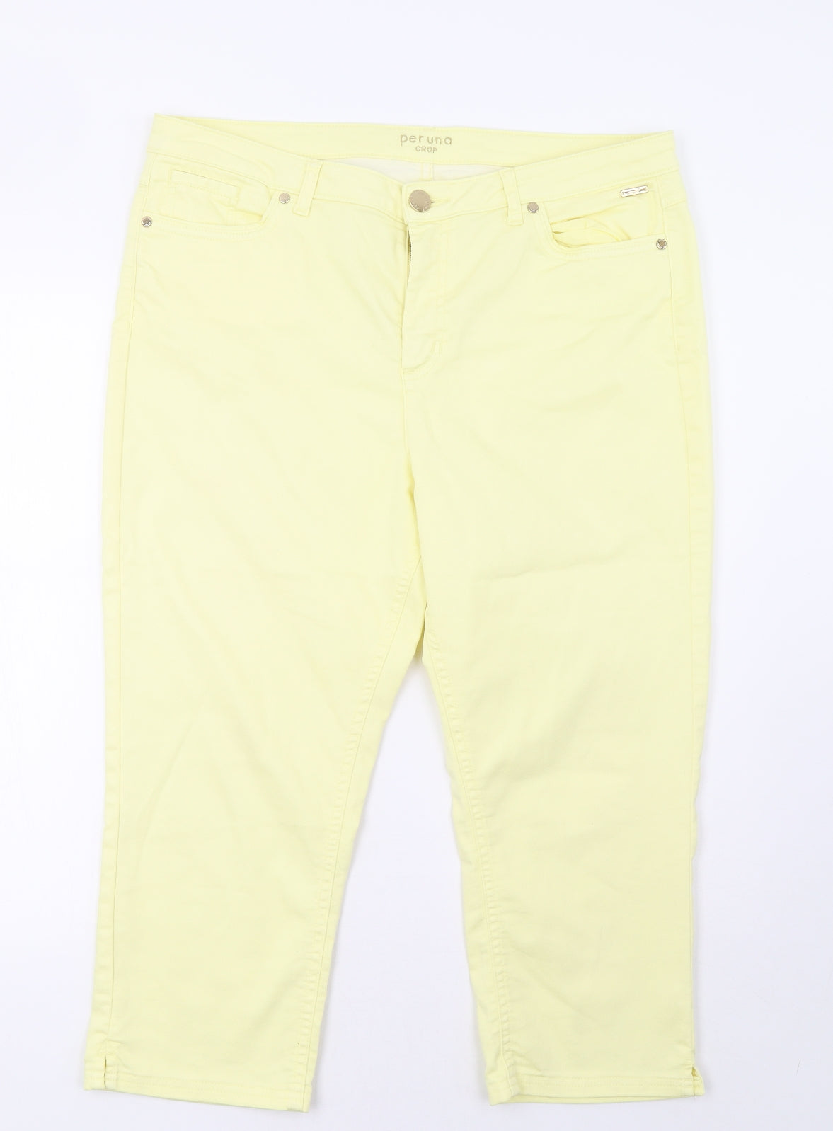 Marks and Spencer Womens Yellow  Denim Cropped Jeans Size 16 L24 in