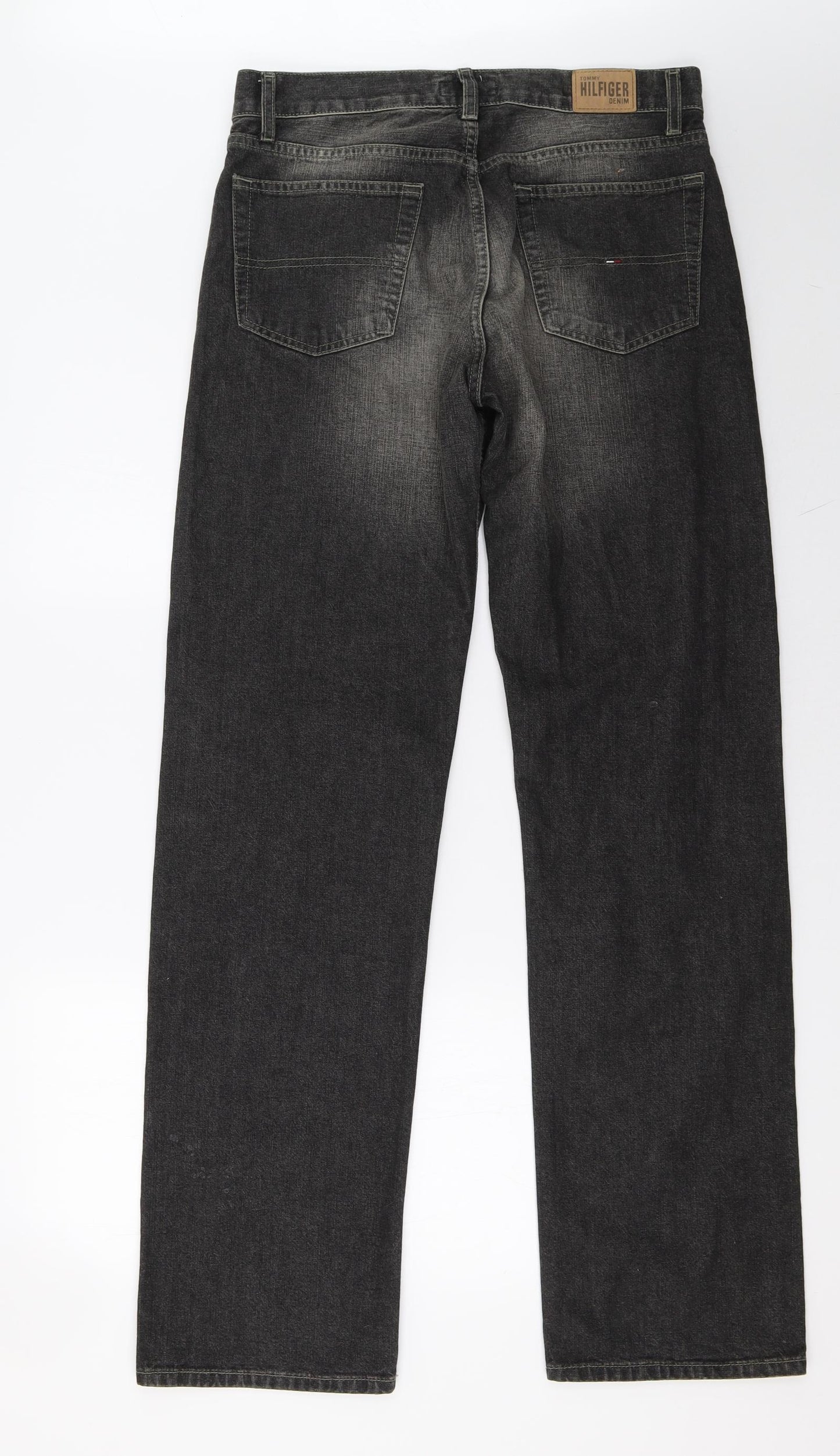 Tommy Hilfiger Mens Black  Denim Straight Jeans Size 32 L34 in