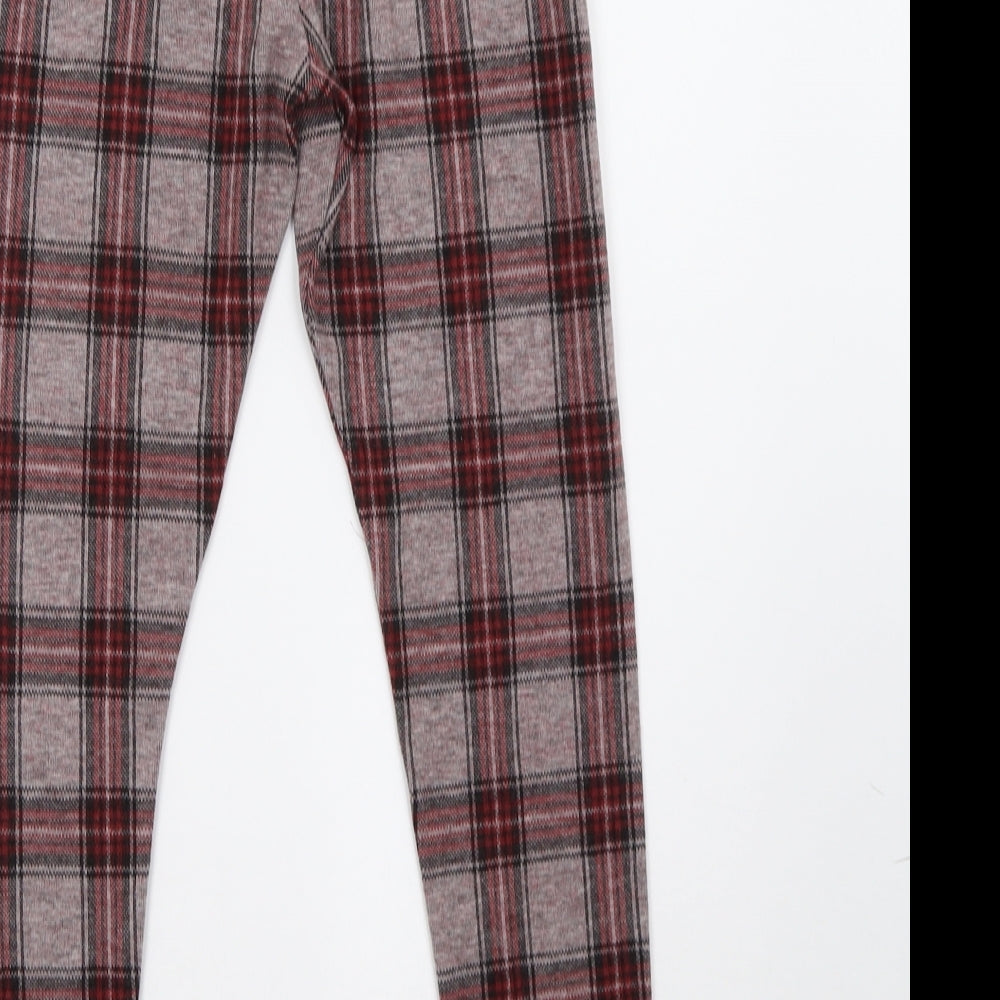 NEXT Girls Red Check   Trousers Size 11 Years
