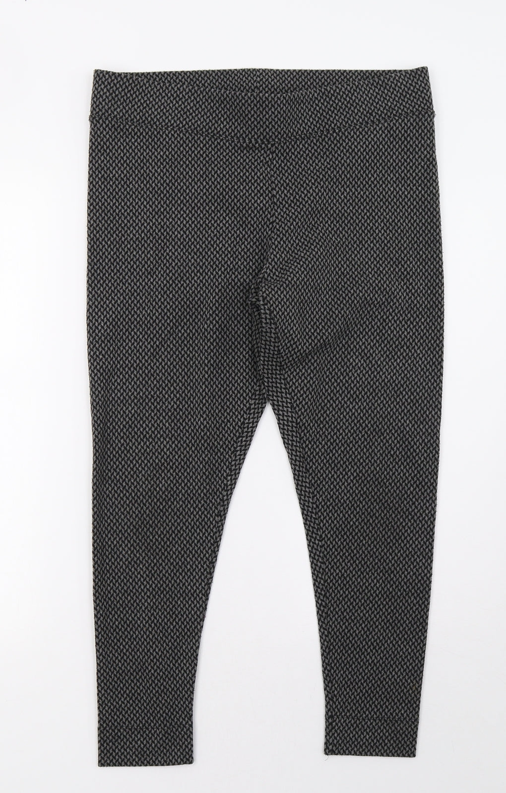 Marks and Spencer Womens Grey Argyle/Diamond  Trousers  Size 16 L25 in