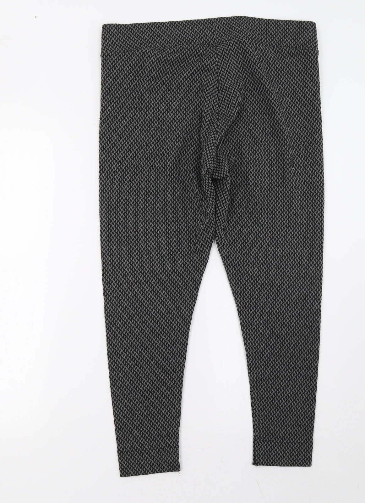 Marks and Spencer Womens Grey Argyle/Diamond  Trousers  Size 16 L25 in