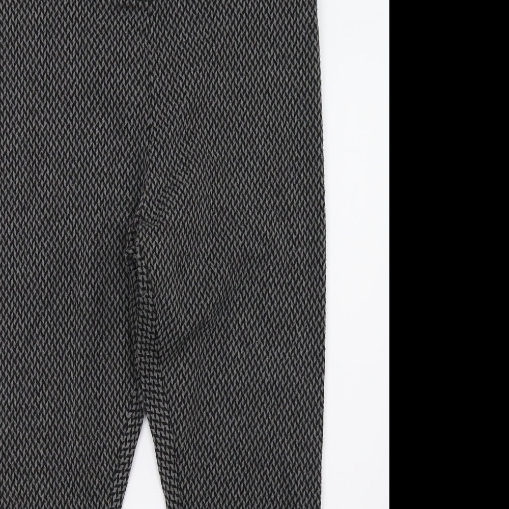 Marks and Spencer Womens Grey Argyle/Diamond  Trousers  Size 16 L25 in