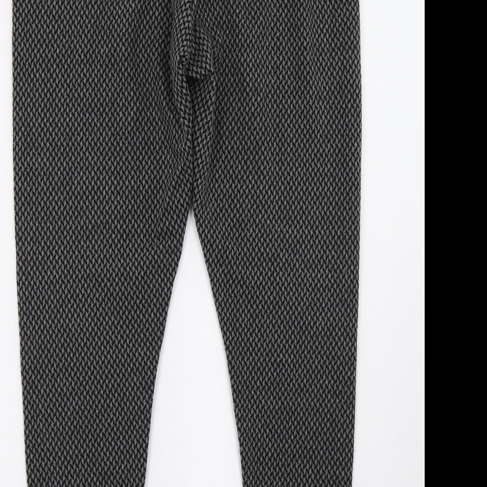 Marks and Spencer Womens Grey Argyle/Diamond  Trousers  Size 16 L25 in