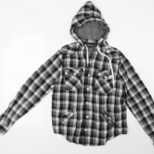 Voi Jeans Mens Grey Check  Pullover Sweatshirt Size L