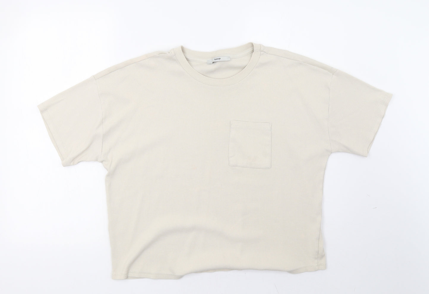 George Womens Beige   Basic T-Shirt Size 12