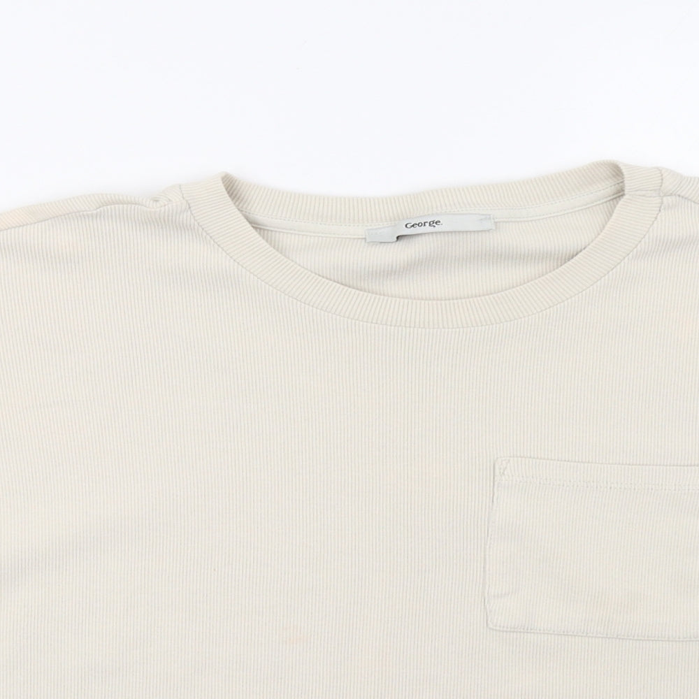 George Womens Beige   Basic T-Shirt Size 12