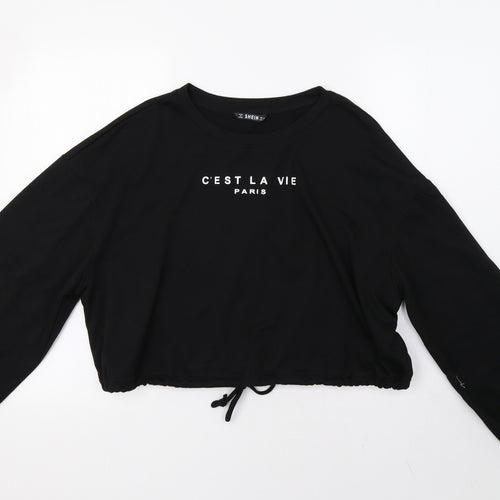 SheIn Womens Black   Pullover Sweatshirt Size XL