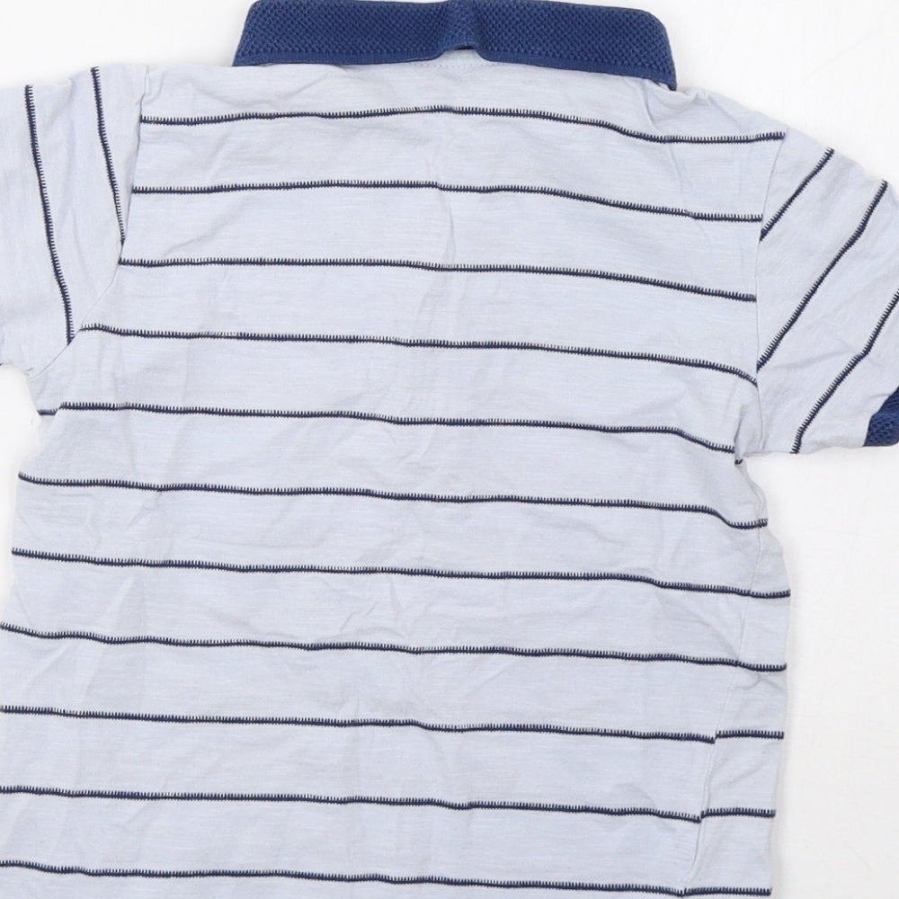 George Boys Blue Striped  Basic Polo Size 5-6 Years