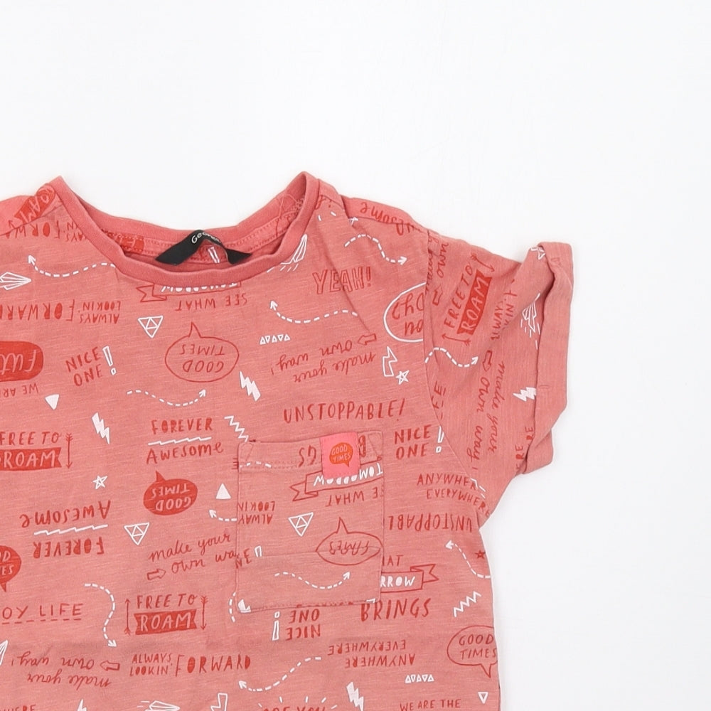 George Girls Pink   Basic T-Shirt Size 5-6 Years