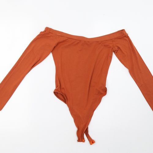 Missguided Womens Orange   Bodysuit One-Piece Size 8