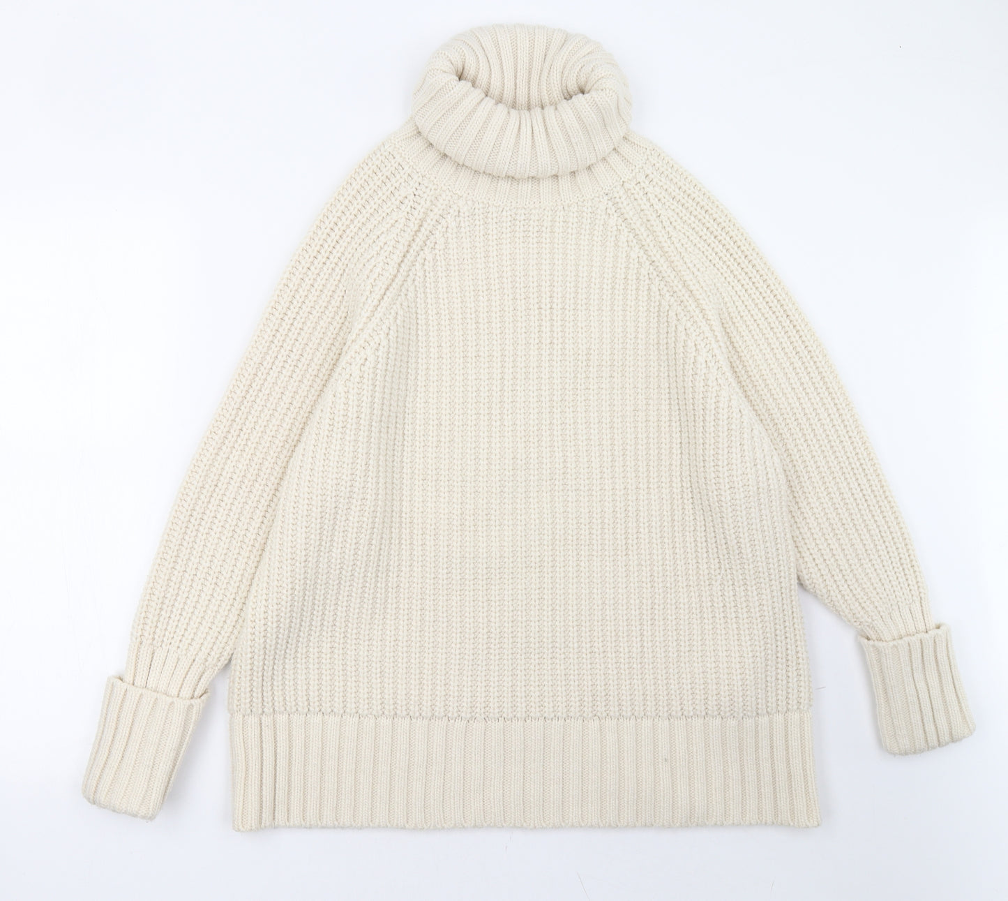 Zara Womens White  Knit Pullover Sweatshirt Size S