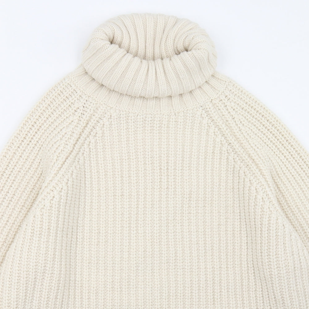Zara Womens White  Knit Pullover Sweatshirt Size S