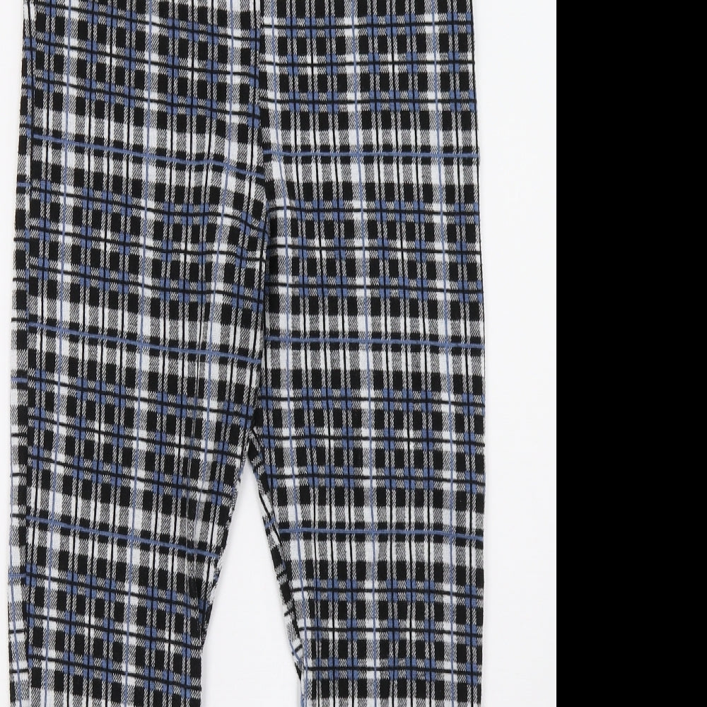 Sainsburys Womens Black Check  Trousers  Size 14 L28 in