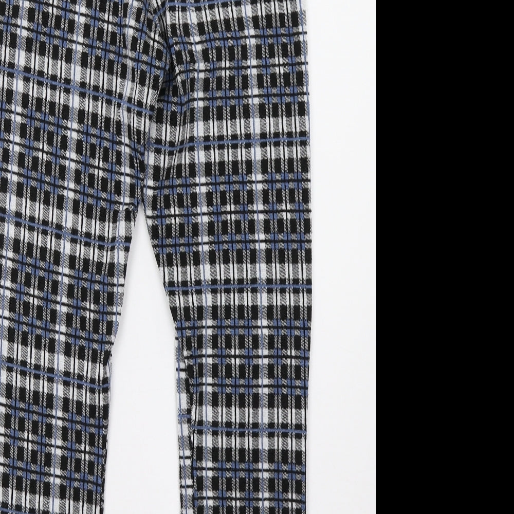 Sainsburys Womens Black Check  Trousers  Size 14 L28 in