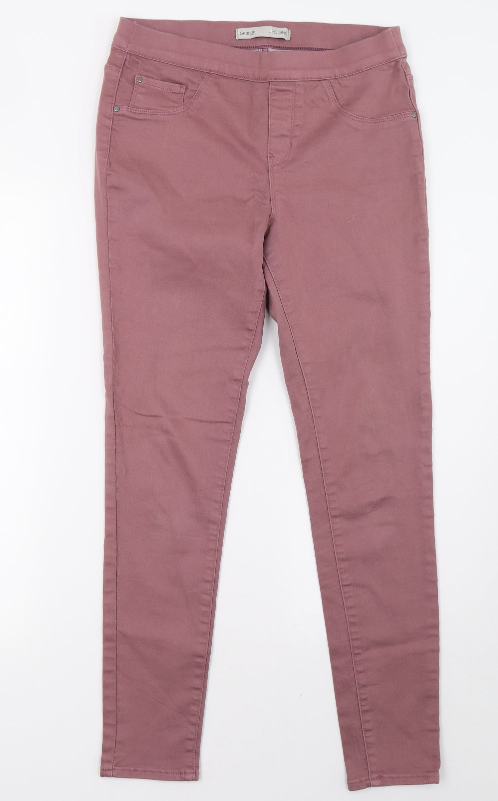 George Womens Pink  Denim Jegging Trousers Size 12 L30 in