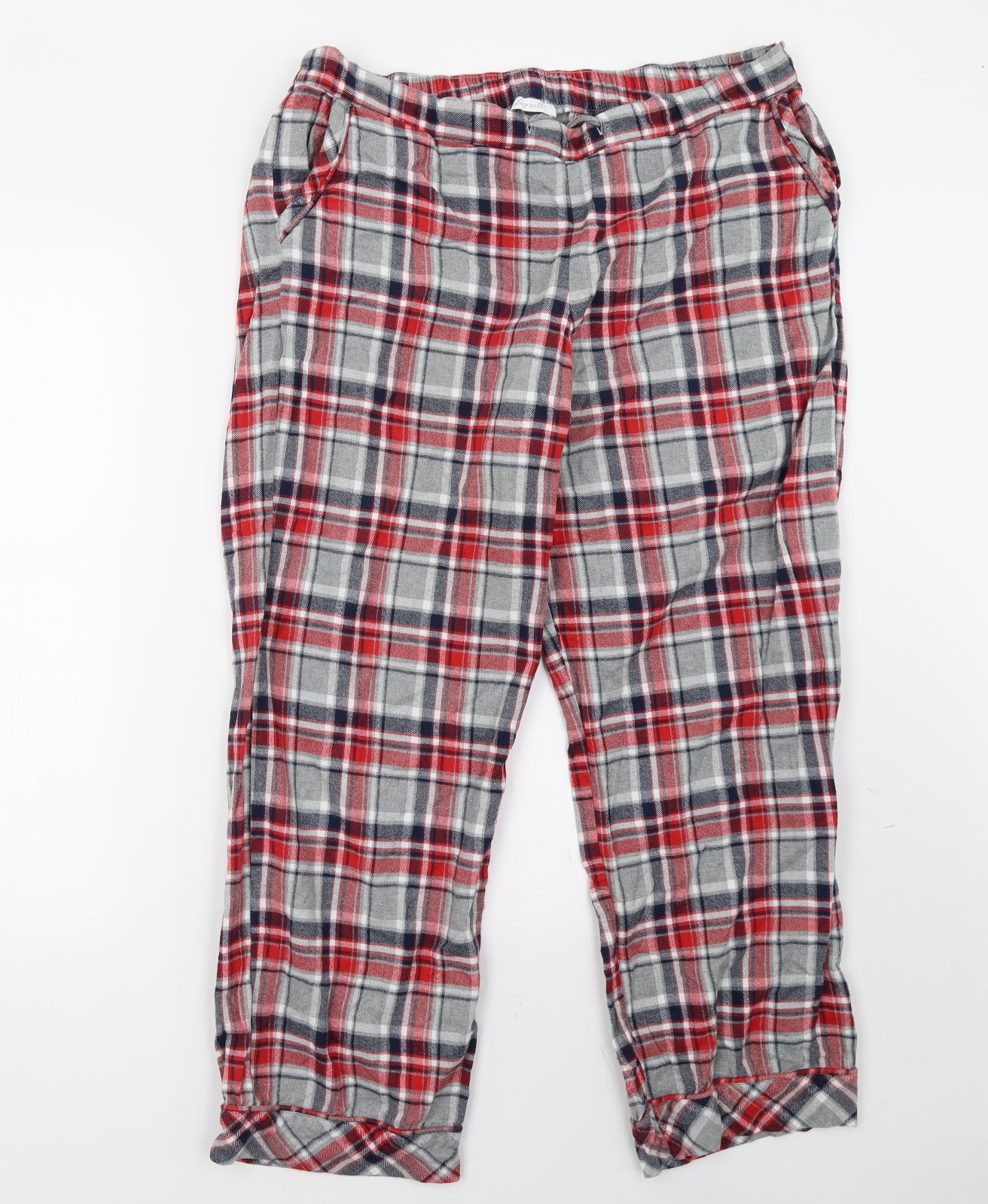 Marks and Spencer Womens Red Check   Pyjama Pants Size 16