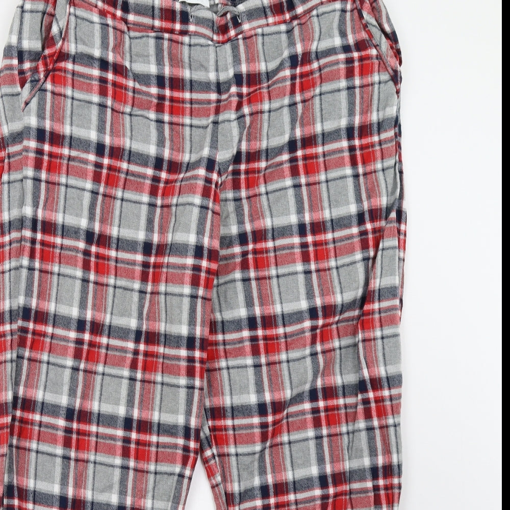 Marks and Spencer Womens Red Check   Pyjama Pants Size 16