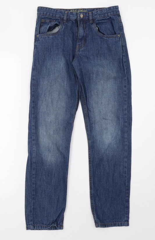 Front view of Primark boys’ blue denim straight jeans