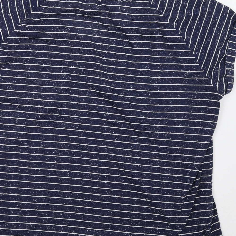 Marks and Spencer Womens Blue Striped  Basic T-Shirt Size 20