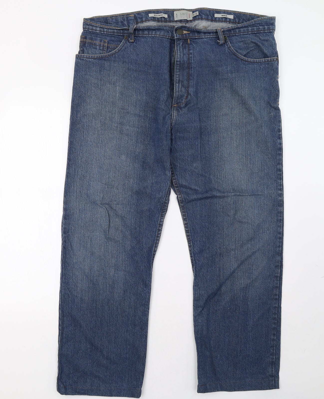 Marks and Spencer Mens Black  Denim Straight Jeans Size 40 L33 in