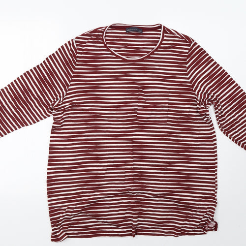 Marks and Spencer Womens Red Striped  Pullover Sweatshirt Size 20