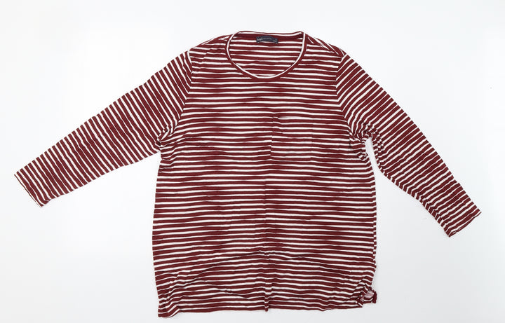Marks and Spencer Womens Red Striped  Pullover Sweatshirt Size 20