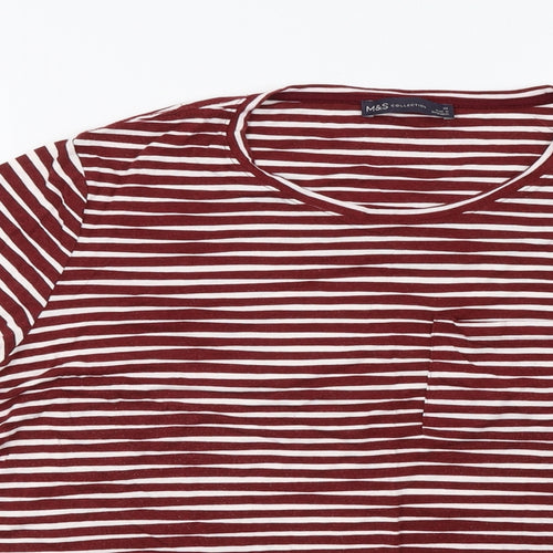 Marks and Spencer Womens Red Striped  Pullover Sweatshirt Size 20